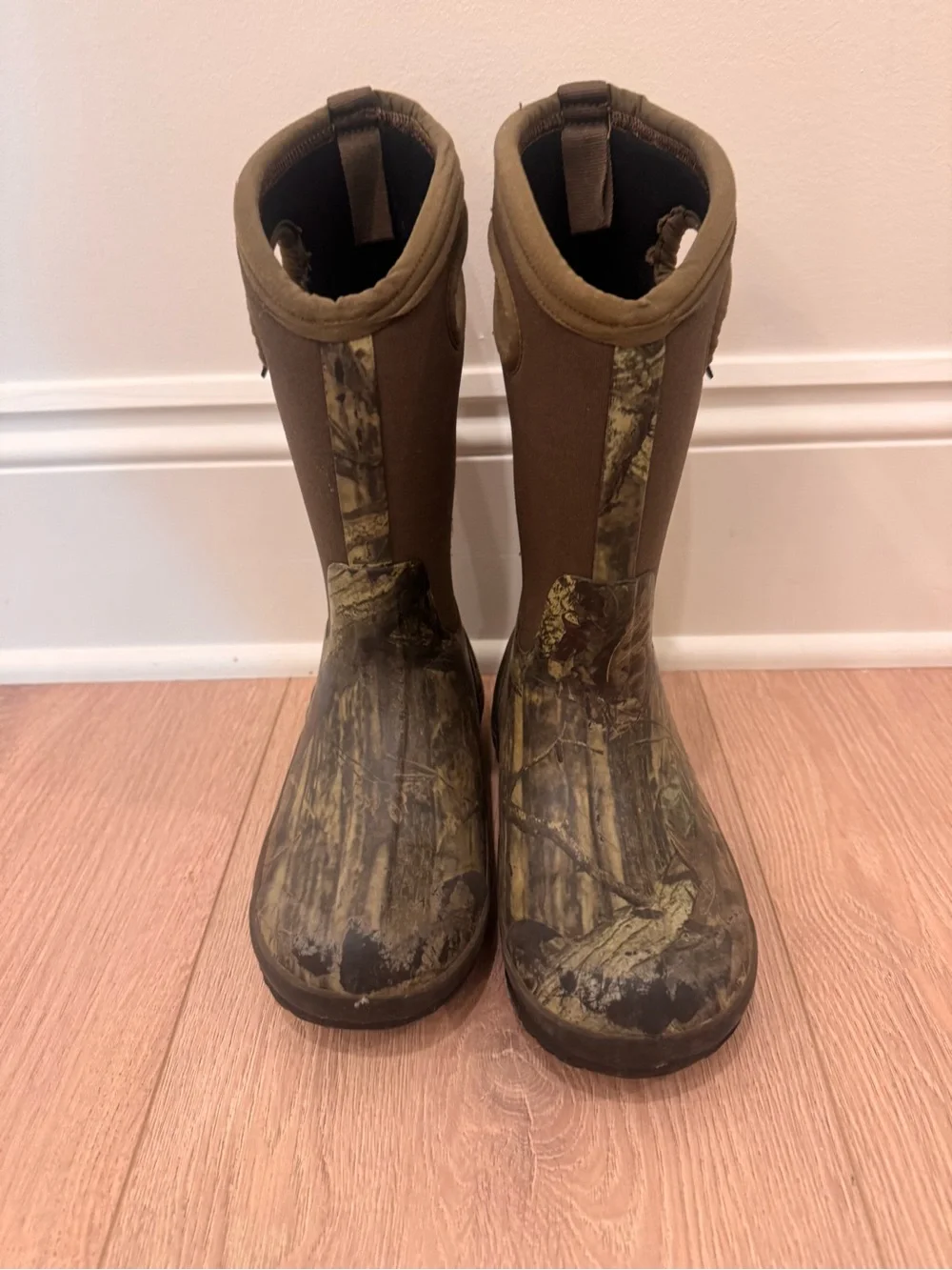 Boggs Kids Waterproof Camo Hunting boots/Rain Boots - Brown/Olive
